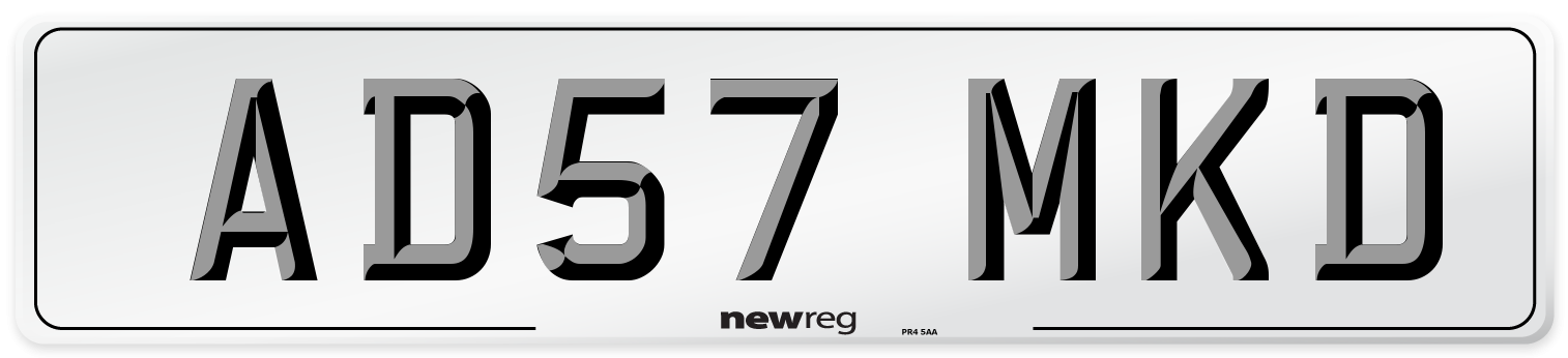 AD57 MKD Number Plate from New Reg